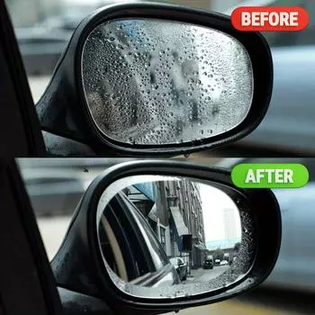 Универсальная 4-слойная наногидрофобная автомобильная зеркальная пленка - защита от дождя и запотевания 100x145 мм (2 шт) 2pc, Mirror Film, 100x145 белый