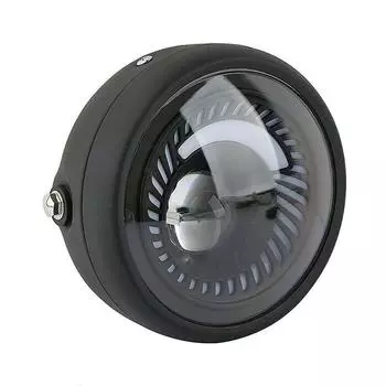 Универсальная 6,5-дюймовая мотоциклетная фара, светодиодная круглая фара, спиральный дальний/ближний свет для чопперов, кафе Racer Bobber Choppers чёрный