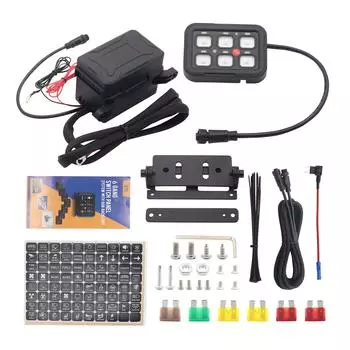 Универсальная 6-клавишная панель управления цепью реле системы с предохранителем жгут проводов для автомобилей грузовиков лодок квадроциклов UTV внедорожников