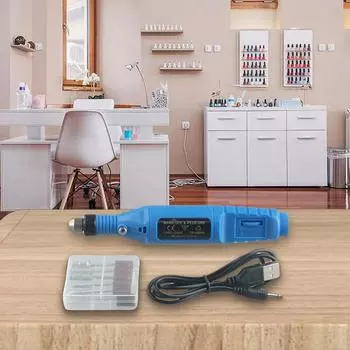 Универсальная электрическая шлифовальная машинка для маникюра, гравировки и полировки ногтей белый