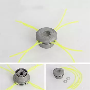 Универсальная алюминиевая головка триммера с четырьмя лесками для триммера, садовые инструменты для бензиновых газонокосилок, аксессуары для инструмента