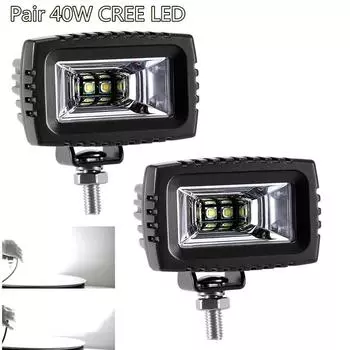 Универсальная алюминиевая пара 40 Вт 4000 люмен 6500 К Реальная светодиодная фара-прожектор Рабочая световая панель Внедорожные фары заднего хода Фара противотуманная