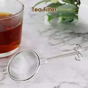 Универсальная антипригарная ручка пищевого качества, универсальная штабелируемая ручка для заварки из нержавеющей стали, принадлежности для заварки, сито для листьев серебряный
