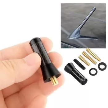 Универсальная автомобильная антенна на крышу 3,5 см с усиленным сигналом, винт из углеродного волокна, металлическая короткая короткая мачтовая антенна чёрный