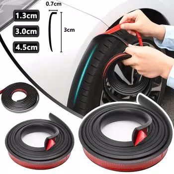 Универсальная автомобильная колесная арка, расширители крыльев, защитная накладка для бровей, губ, брызговик, защита от брызг, наклейка, комплект кузова для модели Tesla 5mm*30mm*1m чёрный