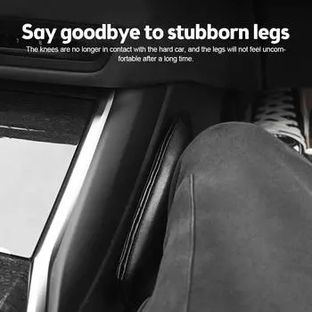 Универсальная автомобильная кожаная подушка для ног, наколенник, подушка 180x80x28 мм, поддержка бедра, подлокотник для сиденья, дверь, подушка для ног, украшение для салона автомобиля чёрный