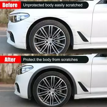 Универсальная автомобильная накладка на крыло длиной 1,5 метра из углеродного волокна, ПВХ, самоклеящаяся наклейка на колесо, защитная накладка на крыло
