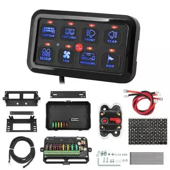 Универсальная автомобильная панель управления включением-выключением на 6/8 групп, 7 светодиодов, чувствительный переключатель управления 12 В, электронная панель релейной системы