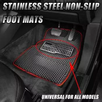 Универсальная автомобильная подставка для ног, педальная доска, напольный ковер, противоскользящий коврик из нержавеющей стали, подпяточник, внутренние запасные части, автомобильные аксессуары чёрный