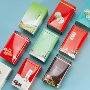 Универсальная банка для хранения чая: Квадратная железная коробка, емкостью 125 г, для белого, черного или зеленого чая, герметичная и пустая.