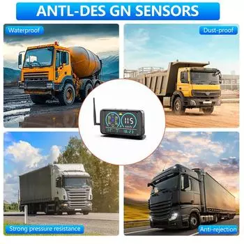 Универсальная беспроводная система контроля давления в шинах для грузовиков и автобусов TPMS, система автоматической охранной сигнализации TPMS с 6 внешними датчиками with 6Pcs Sensor