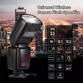 Универсальная беспроводная вспышка для камеры Speedlite GN33 с ЖК-дисплеем для Canon Nikon Sony Olympus чёрный
