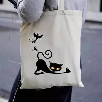 Универсальная большая сумка из парусины — стильная, экологически чистая, разработанная для студентов Y355