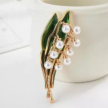 Универсальная брошь-фрукт, модный дизайн, брошь-булавка в виде стручка пшеницы, листа, жемчуга золотой