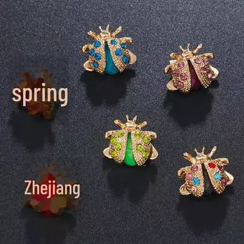 Универсальная брошь из сплава «Жук» со стразами для вечерних платьев XD8200-6