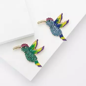 Универсальная брошь-птица из сплава со стразами, изысканная брошь для женского костюма, кардигана, корсажа, ювелирное украшение