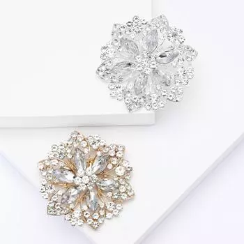 Универсальная брошь в виде цветка конского глаза из сплава со стразами, изысканная модная женская брошь для кардигана, пальто, корсаж, ювелирное украшение