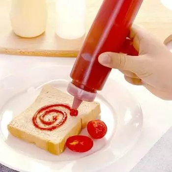 Универсальная бутылочка-сжиматель для приправ - Идеально подходит для заправок для салатов, оливкового масла и соусов - Прочный пластиковый кухонный диспенсер 230ml