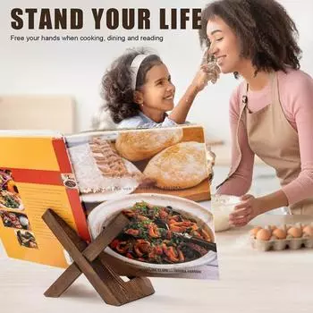 Универсальная деревянная подставка для поваренной книги, многофункциональная кухонная стойка, декоративная стойка, кухонный аксессуар эбеновый