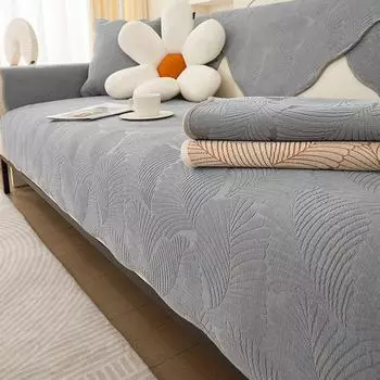 Универсальная диванная подушка Four Seasons, синель, современная простая универсальная диванная подушка, нескользящий тканевый чехол для дивана 70*70cm