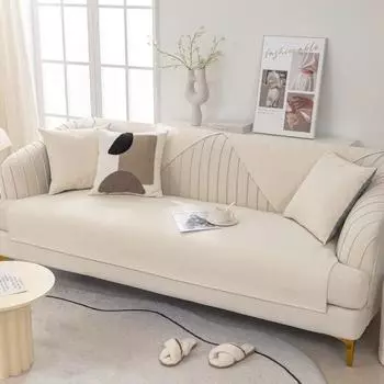 Универсальная диванная подушка на четыре сезона, однотонная тканевая диванная подушка, современный простой нескользящий чехол для дивана, пылезащитный чехол, ткань 70x70cm 1pcs