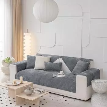 Универсальная диванная подушка на четыре сезона, подушка из ткани синели, скандинавский простой современный нескользящий чехол для дивана из цельного дерева, чехол 70*70cm