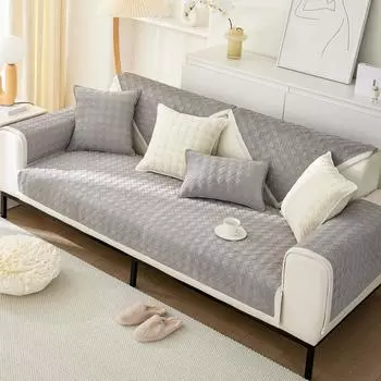 Универсальная диванная подушка на все времена года, короткая плюшевая подушка с вышитым маленьким цветком, современный простой нескользящий чехол для диванной подушки и задняя крышка 70*70cm