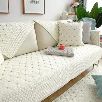 Универсальная двусторонняя хлопковая диванная подушка Four Seasons, чехол для дивана из чистой хлопчатобумажной ткани, дышащее пыленепроницаемое диванное полотенце 70x70cm 1pcs