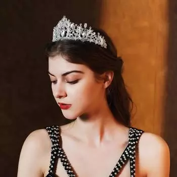 Универсальная фата невесты, аксессуар для волос, легкая роскошная ниша, хрустальная корона ручной работы, для банкета, вечеринки, универсальная корона со стразами