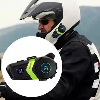 Универсальная гарнитура Bluetooth для шлема S3 для езды на мотоцикле на открытом воздухе с шумоподавлением и голосовым помощником, водонепроницаемые наушники зелёный