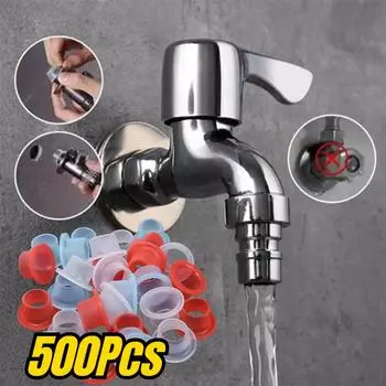 Универсальная герметичная прокладка для крана Силиконовая герметичная сантехническая заглушка Резьбовые фитинги для труб Герметичная пряжка для уплотнения 20PCS-Mixed color