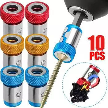 Универсальная головка отвертки с магнитным кольцом, сменный винт намагничивающего устройства для шестигранной отвертки и бит для бытового инструмента 1PC красный