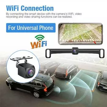 Универсальная HD 720P беспроводная автомобильная камера заднего вида Wifi передняя камера ночного видения водонепроницаемая IP67 задний ход для 2 Din приложение Android для UNITED KINGDOM