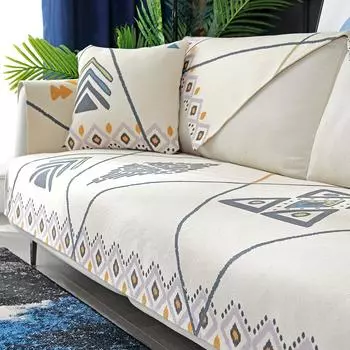 Универсальная хлопковая и льняная диванная подушка Four Seasons, простая современная тканевая диванная подушка, тканая диванная подушка из хлопчатобумажной нити 65*70