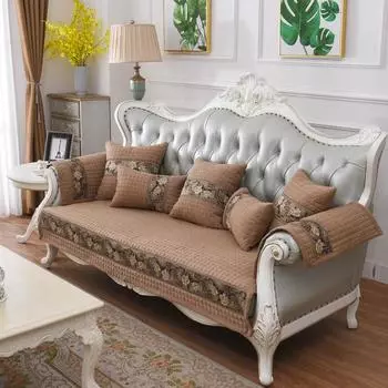 Универсальная хлопковая и льняная подушка для дивана Four Seasons, тканевая подушка для сиденья, однотонная льняная салфетка для дивана, противоскользящая салфетка в стиле ретро, синяя 70*70