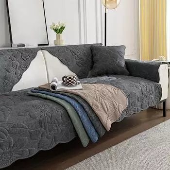 Универсальная хлопковая стеганая диванная подушка с вышивкой Four Seasons, простая корейская ткань, нескользящая диванная подушка, полотенце 70*70cm