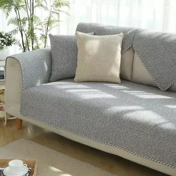 Универсальная хлопково-льняная однотонная подушка для четырех сезонов, чехол для дивана, чехол на спинку, полотенце, тканое, полностью покрытое 50*70CM