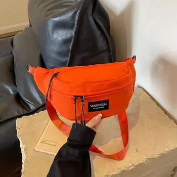 Универсальная холщовая сумка через плечо, однотонная, повседневная, нагрудная сумка на талии с застежкой-молнией, мягкая, многофункциональная, модная, новая продукция