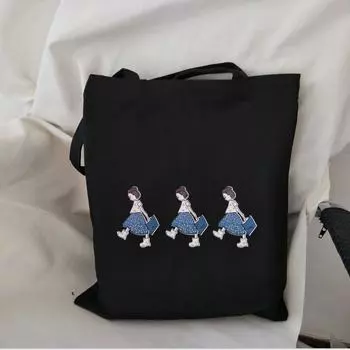 Универсальная холщовая сумка через плечо в лесном стиле для женщин - большая вместимость для студентов и покупок