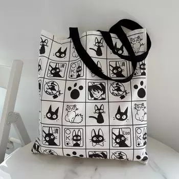 «Универсальная холщовая сумка в японском стиле 2025 года для студентов и поездок на работу»