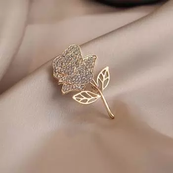 Универсальная и элегантная брошь «Роза» с антибликовым покрытием, высококлассная брошь для костюма, модная и индивидуальная брошь