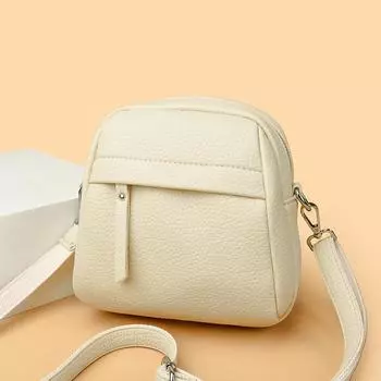 Универсальная и модная сумка через плечо из мягкой кожи для мам среднего возраста чёрный