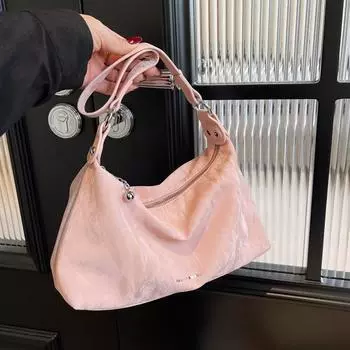 Универсальная и вместительная студенческая большая сумка на плечо, сумка для подмышек для женщин, новая модель 2024 года, популярная и модная тенденция корейского стиля в этом году