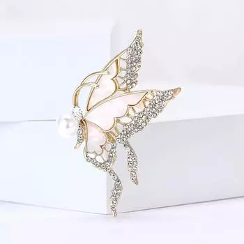 Универсальная изысканная брошь-бабочка из сплава со стразами, персонализированная высококачественная женская брошь-корсаж для пальто
