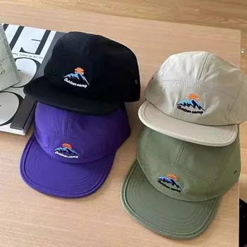 Универсальная кепка для кемпинга на открытом воздухе, ветрозащитная, с плоскими карнизами, ветрозащитная, с плоскими карнизами, быстросохнущая, солнцезащитная, модная, для мужчин и женщин M56-58cm чёрный