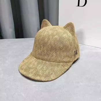 Универсальная кепка для прогулок, стандартная кепка размера M, повседневная кепка, милый детский день, кошачьи ушки, кепка для верховой езды M56-58cm белый