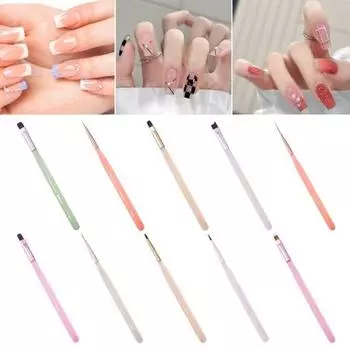 Универсальная кисть для рисования цветов и ногтей, тянущая линия, ручка, гель-лак для ногтей, строительная кисть, ручка для рисования, маникюрный инструмент H