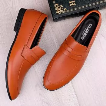 Универсальная классическая мужская обувь весна-осень мужские лоферы на низком каблуке однотонные мужские туфли на плоской подошве удобная повседневная обувь в стиле ретро 38