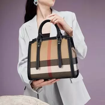 Универсальная кожаная сумка Stand-span Small Square Bag, новая модная повседневная сумка через плечо из холста в клетку для женщин