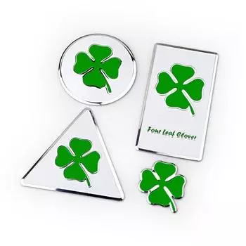 Универсальная креативная многообразная автомобильная декоративная наклейка 1 X 3D Металлический четырехлистный клеверный логотип Автомобильная этикетка Наклейка Автомобильная наклейка Автомобильная наклейка для защиты от царапин Round